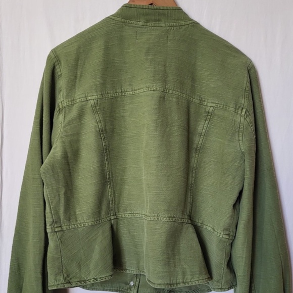 Unworn Free People Joselyn Cotton Washed Distress Jacket in Green - Picture 11 of 12